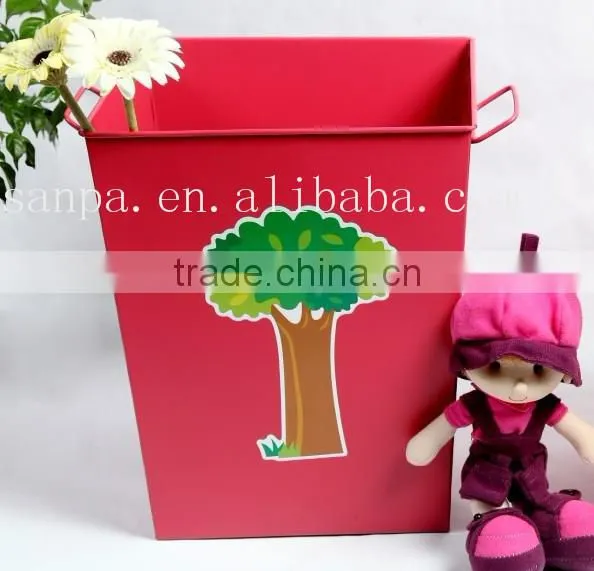 Popular Design Metal Red Storage Basket/Stationery Basket/Sundry Storage Basket