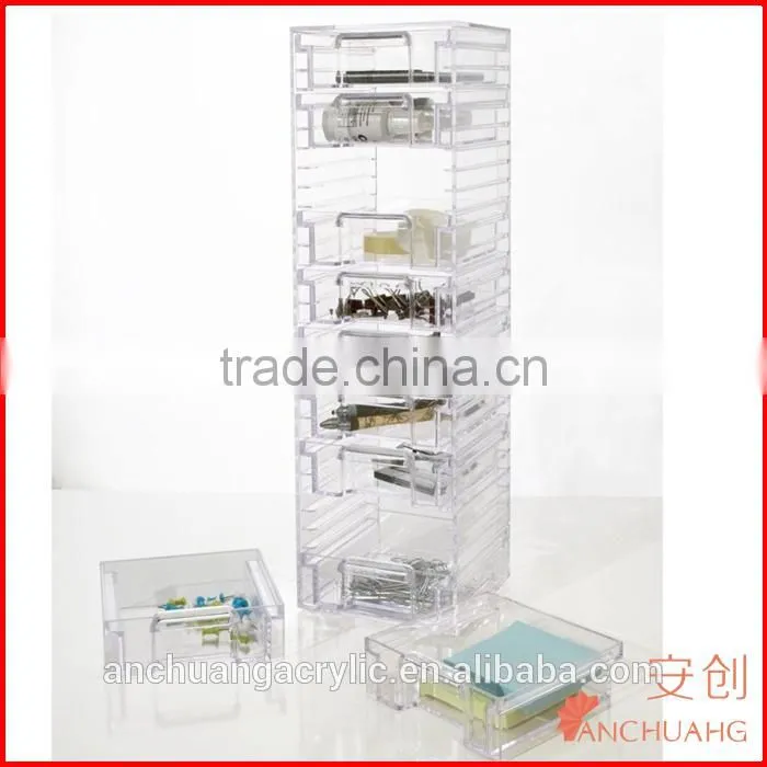 Clear Acrylic Organizer Tower with 10 Removable Drawers 10 Drawer