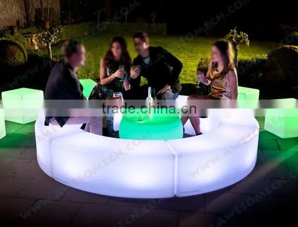 40cm illuminated modern LED Plastic open cube with pad (cb470)