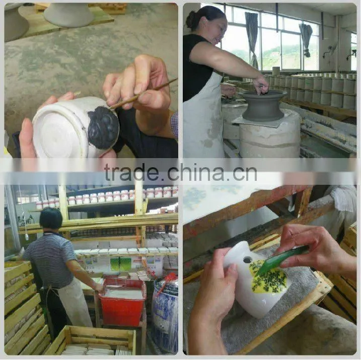 Chinese Ceramic Blue And White Flower Pot