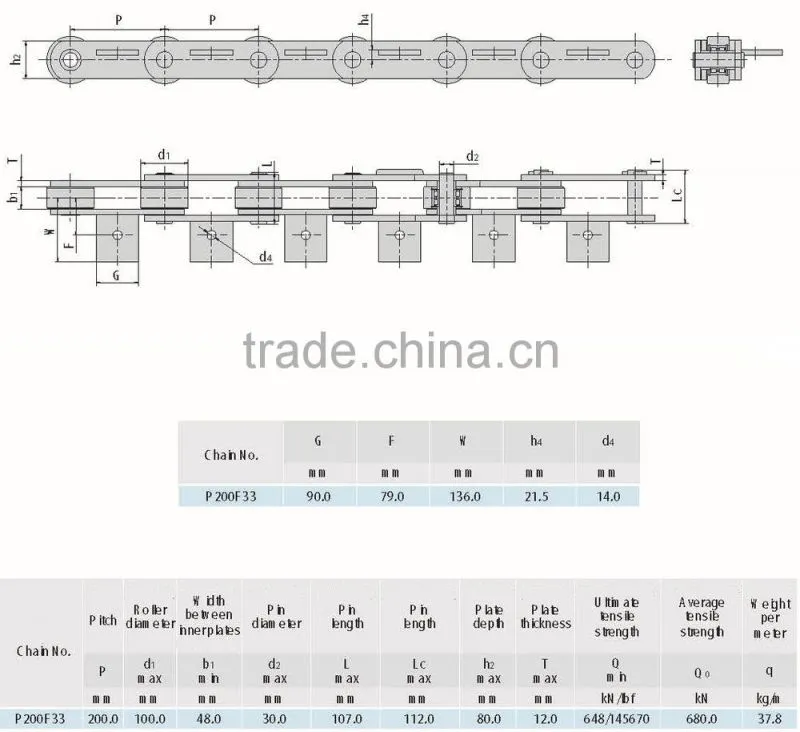 P76.2F30 conveyor chain for tobacco factory / tobacco machine chain / tobacco conveyor chain