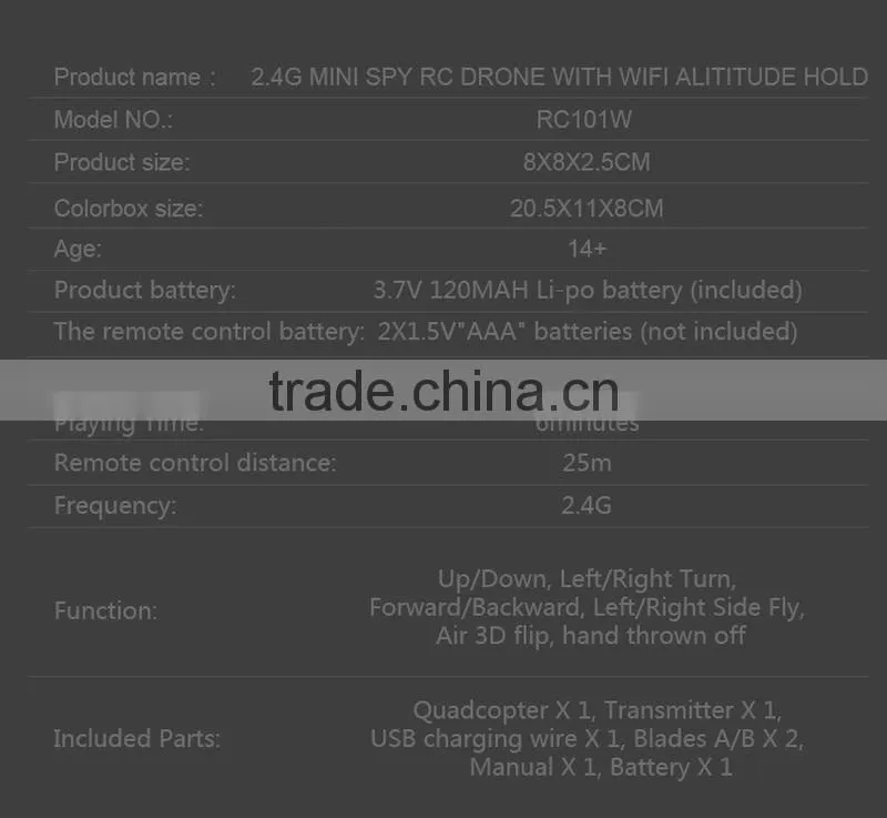 2017 2.4Ghz Mini RC drone Altitude hold