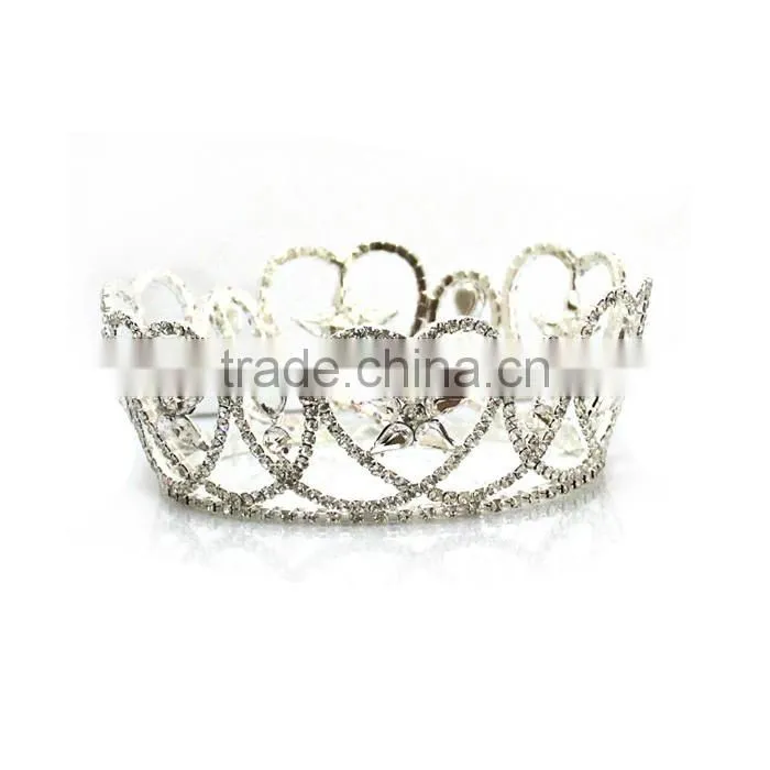 2015 Rhinestone Heart Queen Crown For Kids H172-153