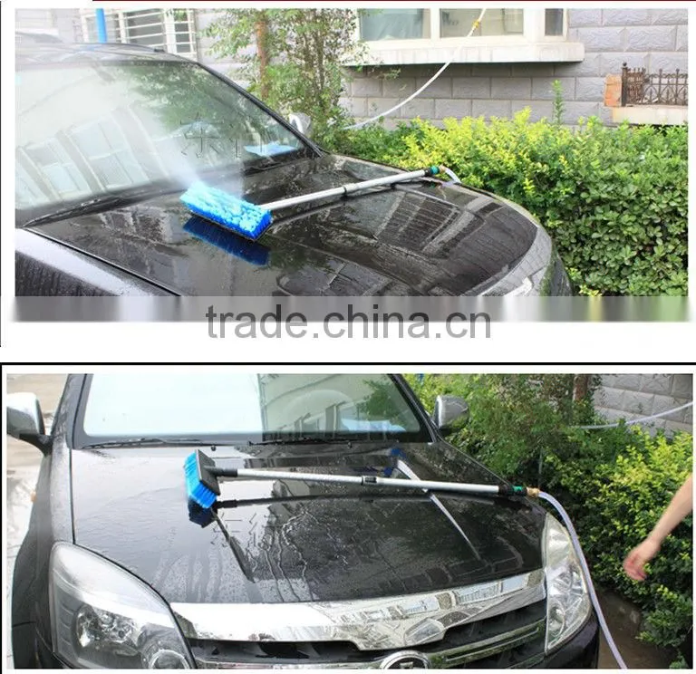 water flow through car brush;car dust brush car cleaning brush