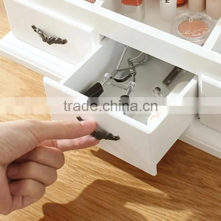 Latest style superior beautiful Wooden Storage Box Jewelry Container Makeup Organizer Case Handmade DIY Assembly