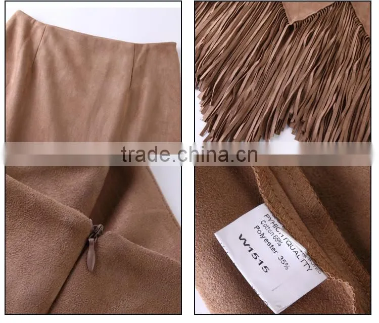 Hot sale fashion women latest long skirt design with tassal