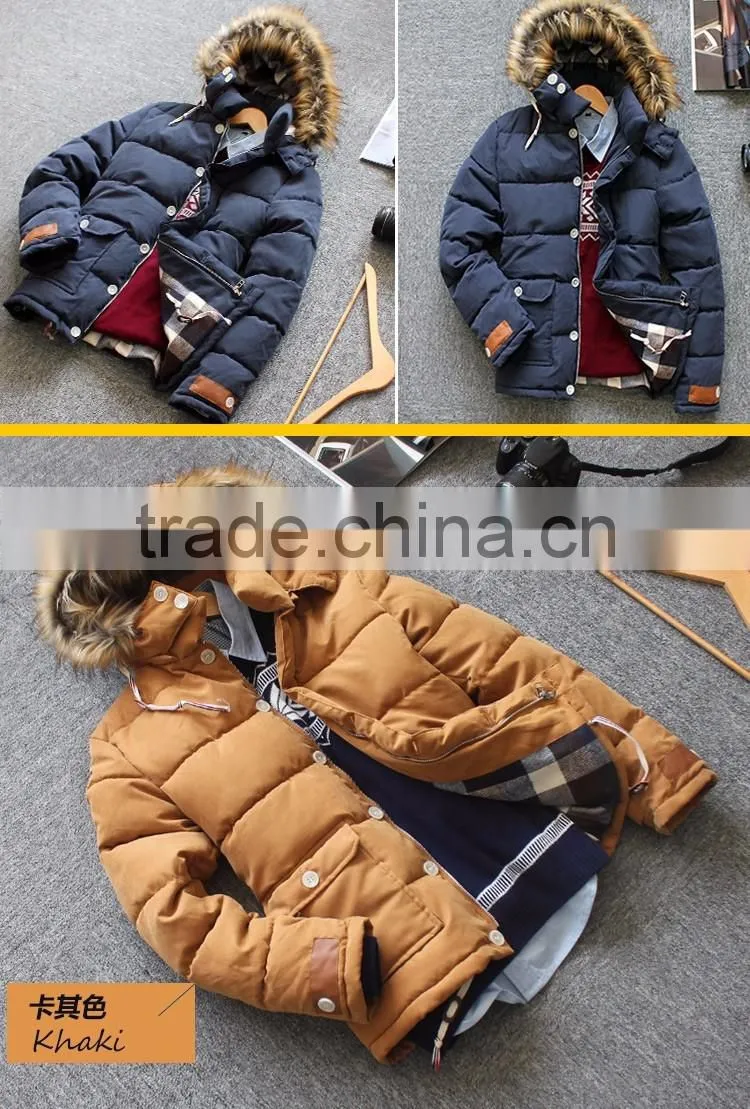 Manufactorying China Supplier 2016 Fashion thicken Cheap Men Winter Coats with hoodie