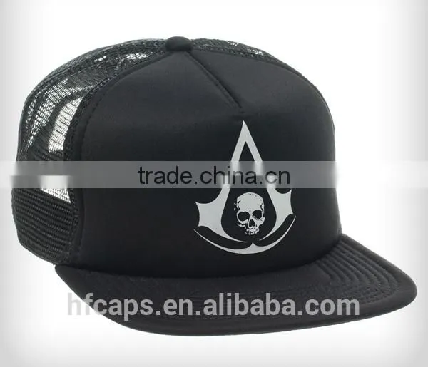 100% Polyester Black Foam And Mesh Sublimation Trucker Cap
