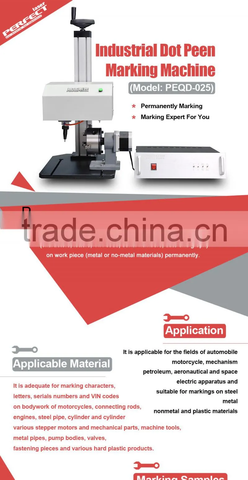 China supplier Vin code Sign nameplate desktop Pneumatic metal parts dot peen marker device