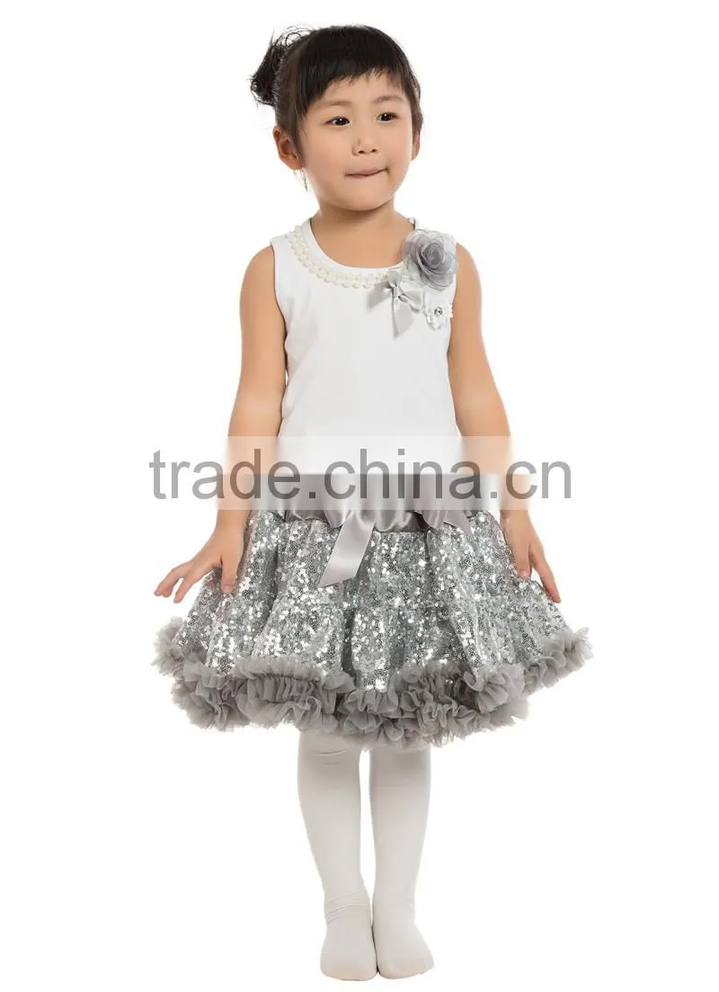 High Quality Girls Sequin Skirt Set,Fluffy Tutu Skirt Set For Girls