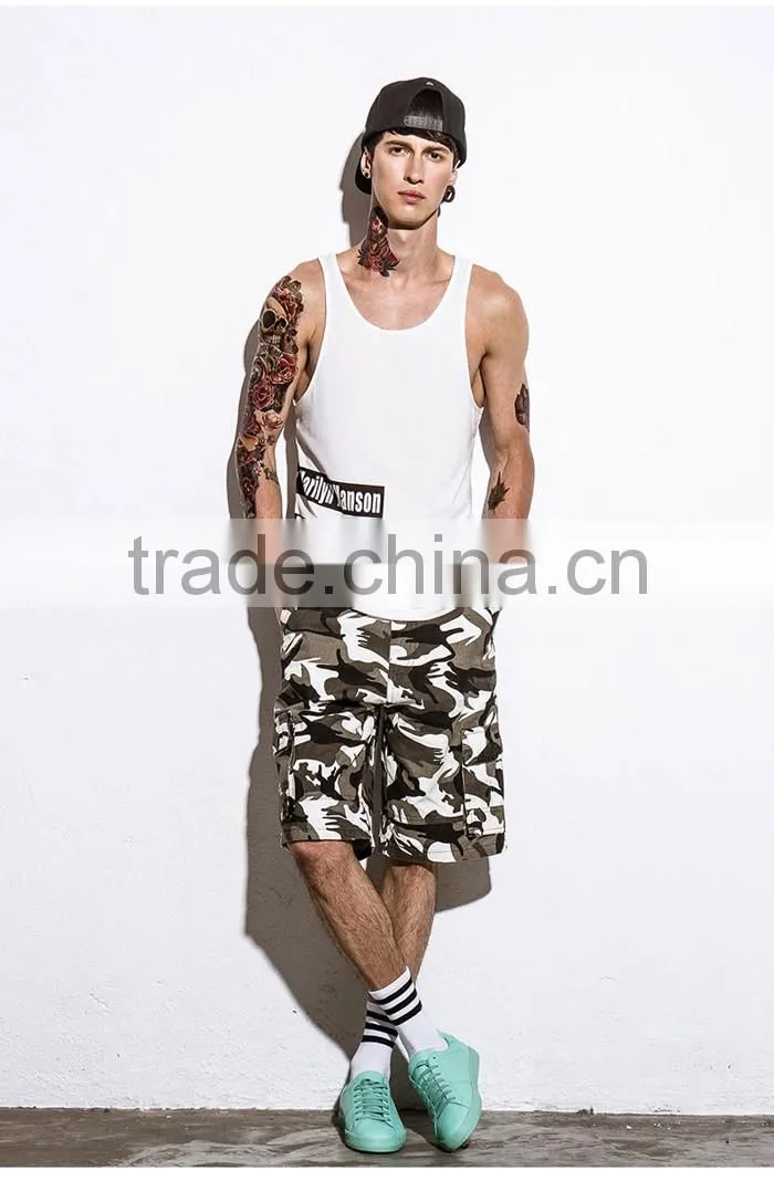 Fashion printed wholesale mens string vest