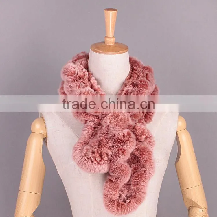 Multifunctional ladies genuine rabbit fur magic scarf