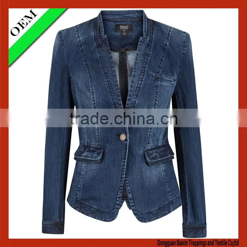 alibaba china custom High quality women's fashion jacket and Jeans coat
