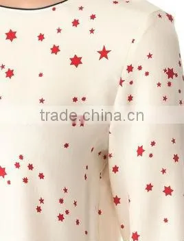 womens good quality star print chiffon tops