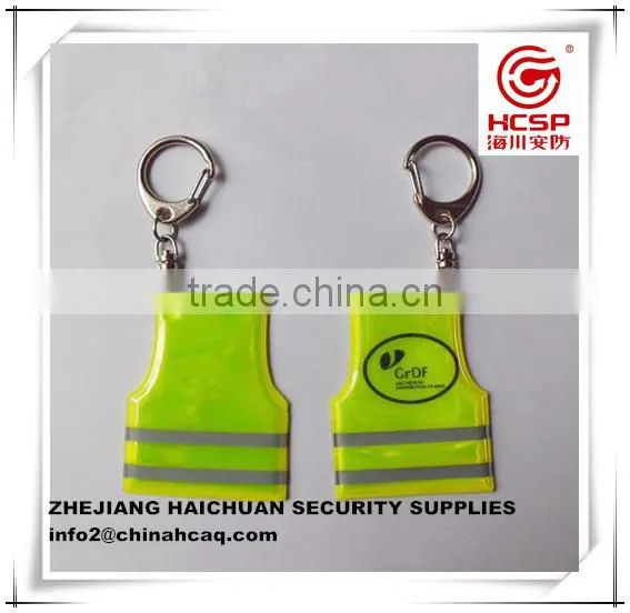 Fashion fluorescent yellow Reflective Keychain