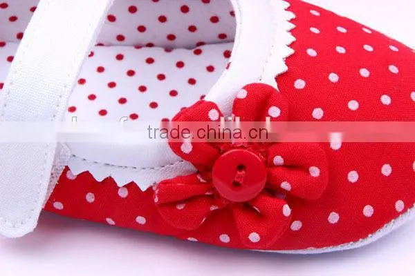 Spring&Autumn Polka Dot Flower Soft Sole Infant Baby Shoes