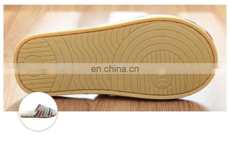 Wholesale linen women slippers linen embroidered slippers indoor 2016