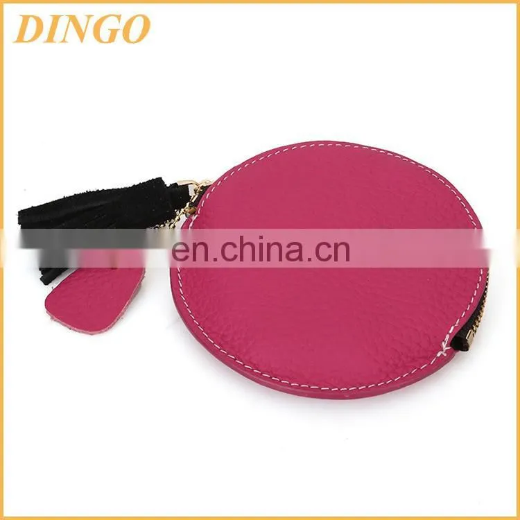 PU leather coin wallet zipper bag, plastic coin wallet storage string bags