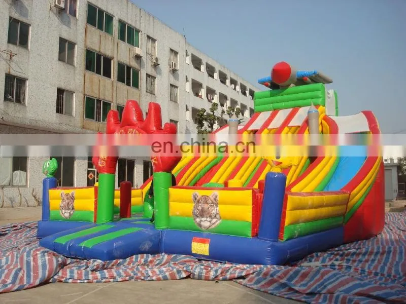 Commerical giant rocket inflatable bouncer with slide