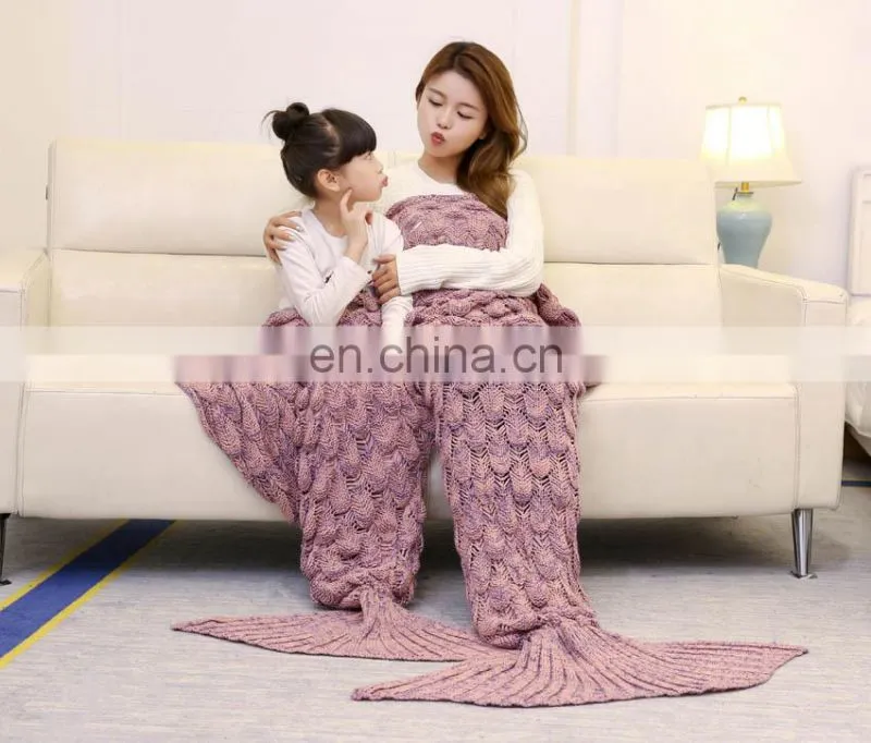Different color wholesale pink mermaid tail blanket