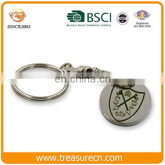 Wholesale shopping cart token coin, trolley token, caddy coin keychain