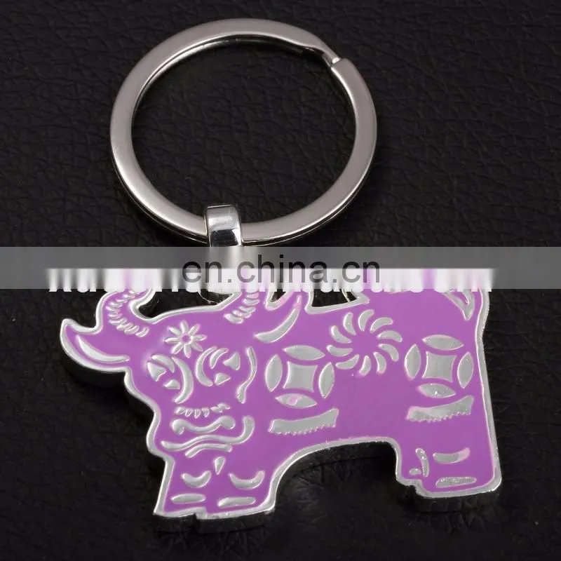 Promotion tiger shape zinc alloy keychain, key ring