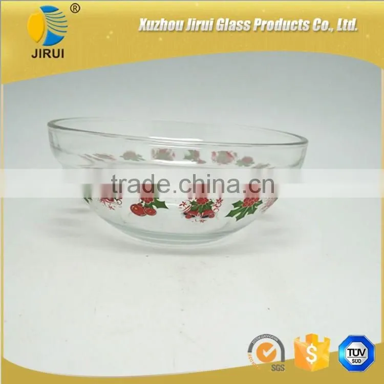 Set of 5 glass bowl with decal printings
