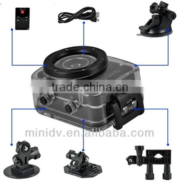 Full HD 1080P@30FPS Waterproof Action Camera DV240 With 2.4inch Touch Screen