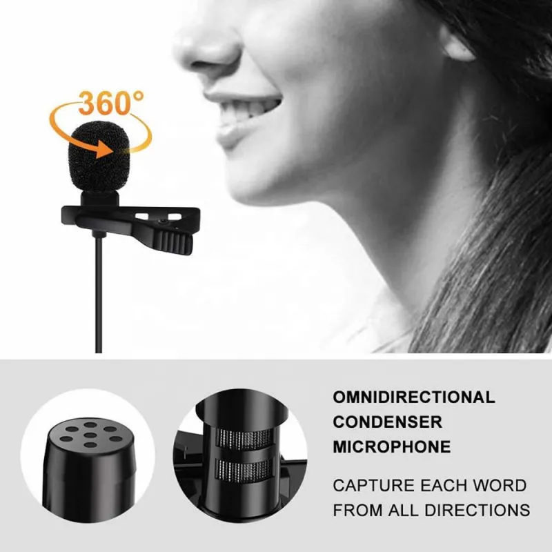 Best selling product condenser microphone clip on lavalier microphone for iphone