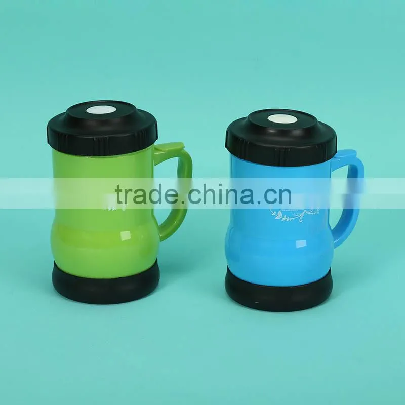 hot sale microwave pp plastic soup mug with handle and lid