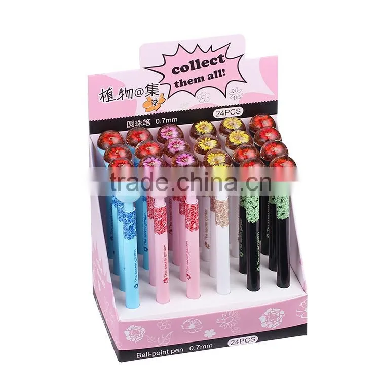 Custom Brand Name Stationery China Novelty Ballpoint Pen with Flower