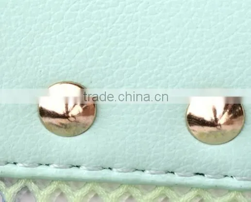 2015 Best Selling Fashion candy color Lady Leather Handbag