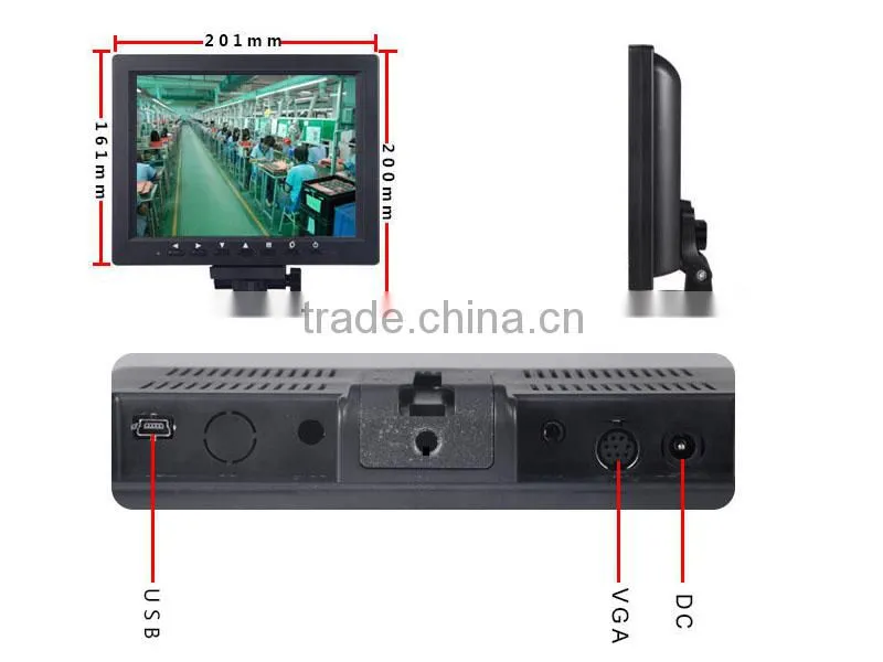 DTK-0808R TFT LED VGA Input USB 8 Inch Touch Screen Monitor