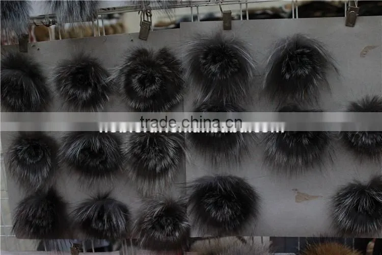 100% Silver Fox Fur Ball As Christmas Accessories and Decoration