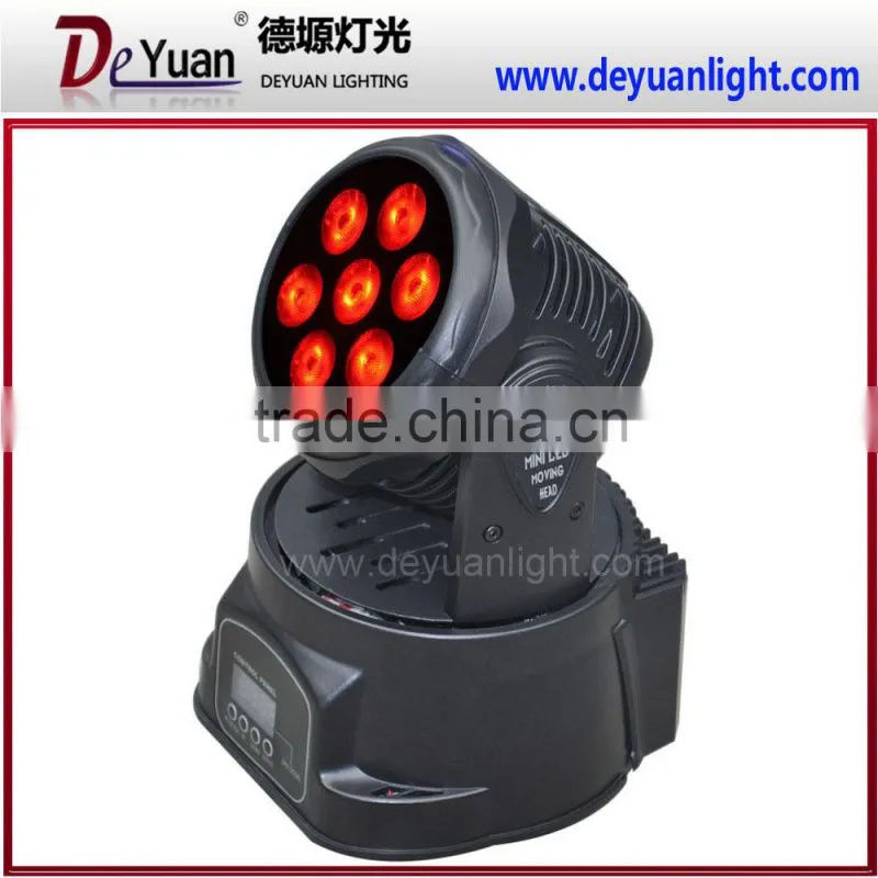 7pcs 12w Rgbwa uv 6in1 Led Mini Moving Head Wash Light Wedding Light