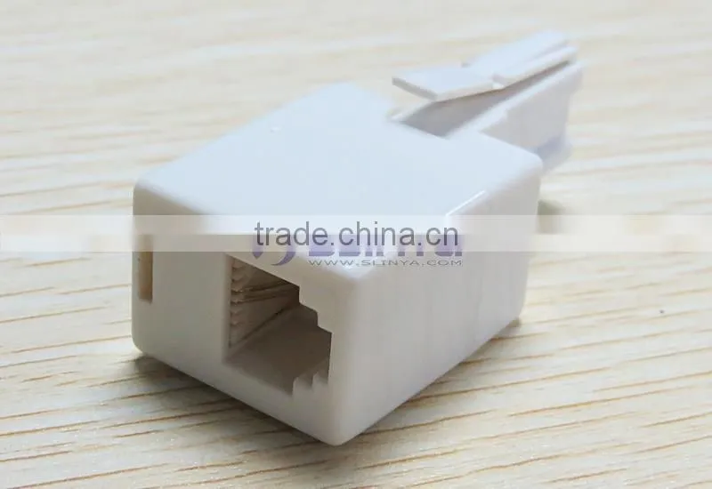 BT Male UK Plug to 6P4C RJ11 US Telephone Socket Cable Connector