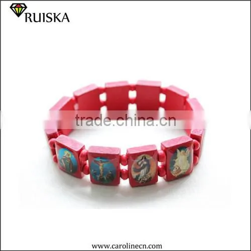 2015 Caroline Fashion Wood Religious Beaded Bracelet