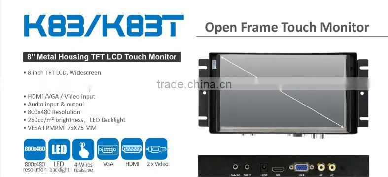 8 Inch Touch Panel Open Frame Industrial Embedded All in One PC