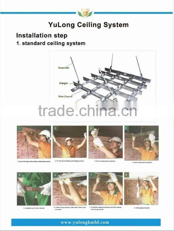 light settle keel/steel channel(main channel,c stud,u track) for gypsum board ceiling