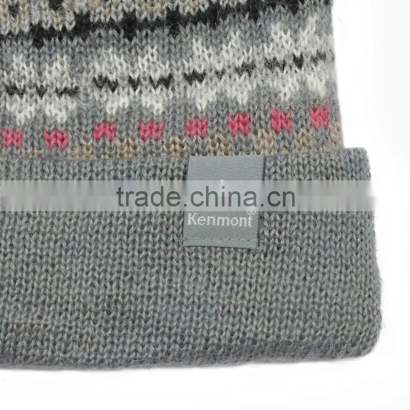 wholesale 2013 cheap women's fitted knitted beanie hat custom wool cap