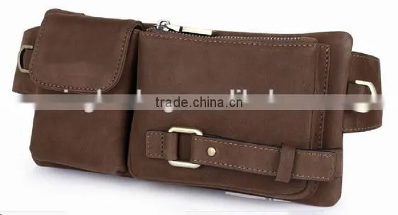 Saddle leather men waist chest bag running belt bag running fanny pack