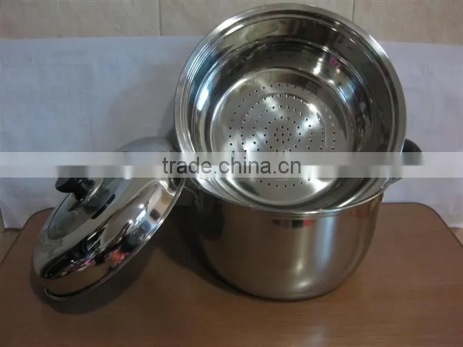 Stainless steel pot with steamer for india market