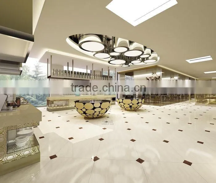 800*800 inkjet polished glazed white marble tile floor ceramic tiles