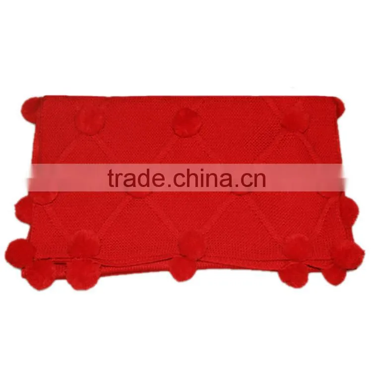 lady red acrylic knitting scarf shawl