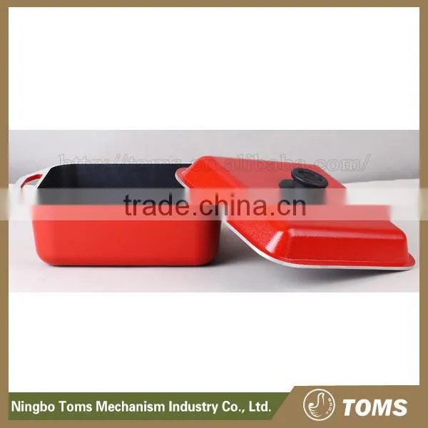 Hot sale Non-stick coating red non-stick square fry pan