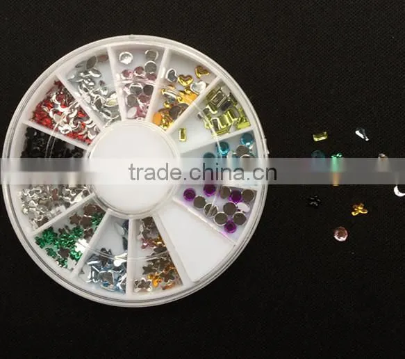 Colorful and come in a wide variety and assorted colors Flat Back Facet Rhinestones Wheels 3D Nail Art Decorations