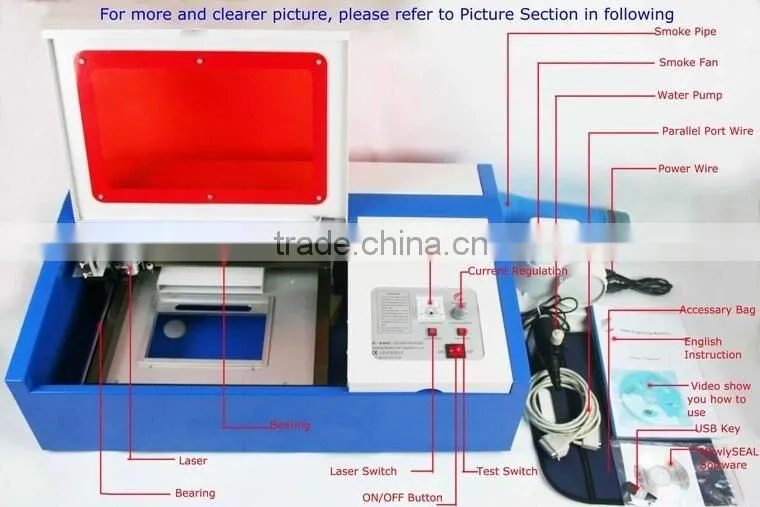 small and cheap CO2 laser engraving machine with CE,FDA certification of Dowell