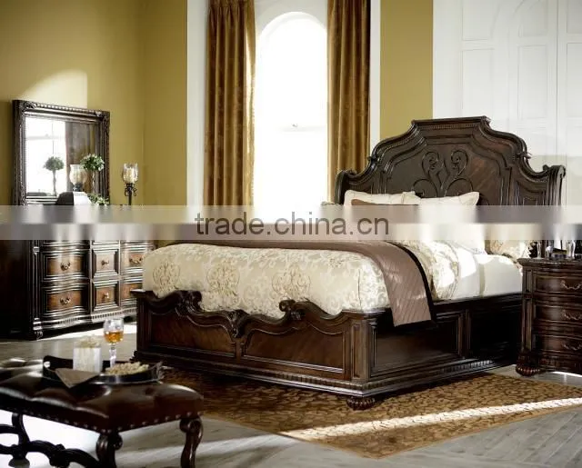 La Bella Vita King Scroll Bed / American country style solid wood bed AS-B41