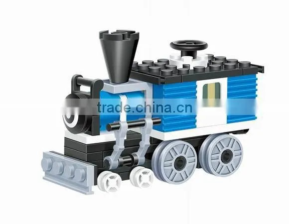 Self-assembly train toy plastic building connector toys