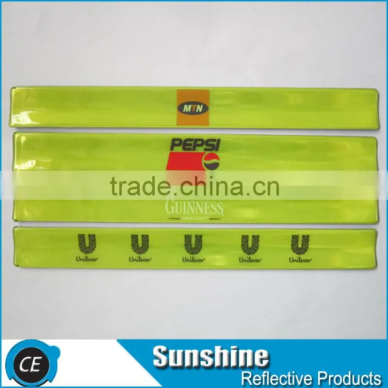 High quality Reflective pvc slap wristbands